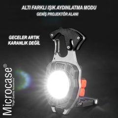 Microcase Çok Fonksiyonlu Anahtarlık Tip Çakmaklı Şarjlı Led Kamp Lambası Acil Durum Feneri AL4567