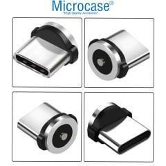 Microcase Yuvarlak Manyetik Mıknatıslı  Şarj Kablosu  Ucu Type-C-AL4636