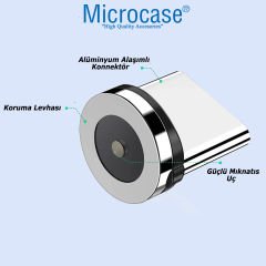 Microcase Yuvarlak Manyetik Mıknatıslı  Şarj Kablosu  Ucu Type-C-AL4636
