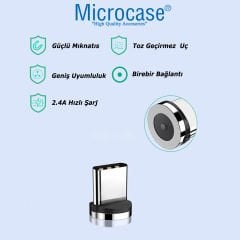 Microcase Yuvarlak Manyetik Mıknatıslı  Şarj Kablosu  Ucu Type-C-AL4636