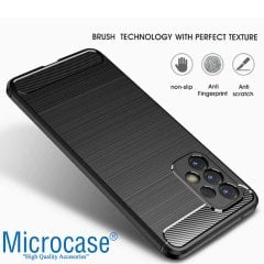 Microcase Samsung Galaxy A33 5G Brushed Carbon Fiber Silikon Kılıf - Siyah