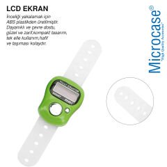 Microcase Led Ekran Yüzük Tasarım Parmağa Geçirmeli Dijital Zikirmatik Zikir Sayacı AL4206