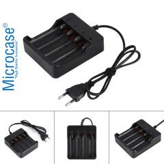 Microcase 4 Gözlü Lityum İyon Şarj Edilebilir Pil Şarj Aleti 18650 3.7V AL4572