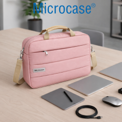 Microcase Samsung Galaxy Tab S8 Ultra SM-T900 14.6'' ile Uyumlu Tablet Notebook Macbook Evrak Çantası Pembe AL5496