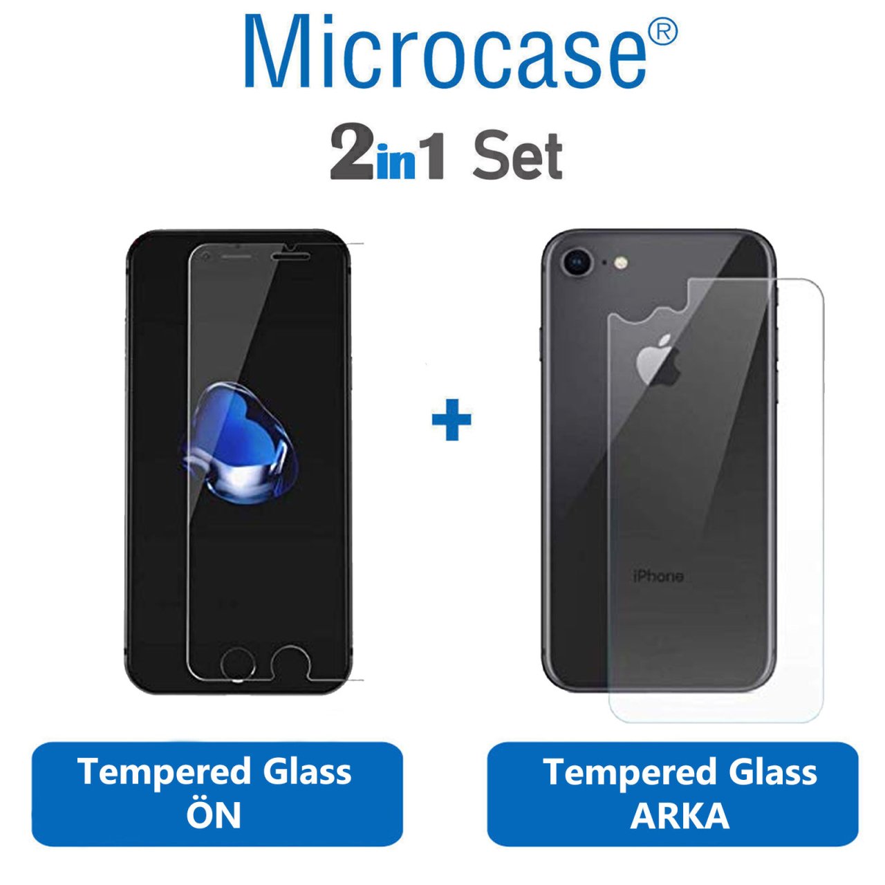 iPhone SE 2020 Ön Arka Set Tempered Glass Cam Ekran Koruma