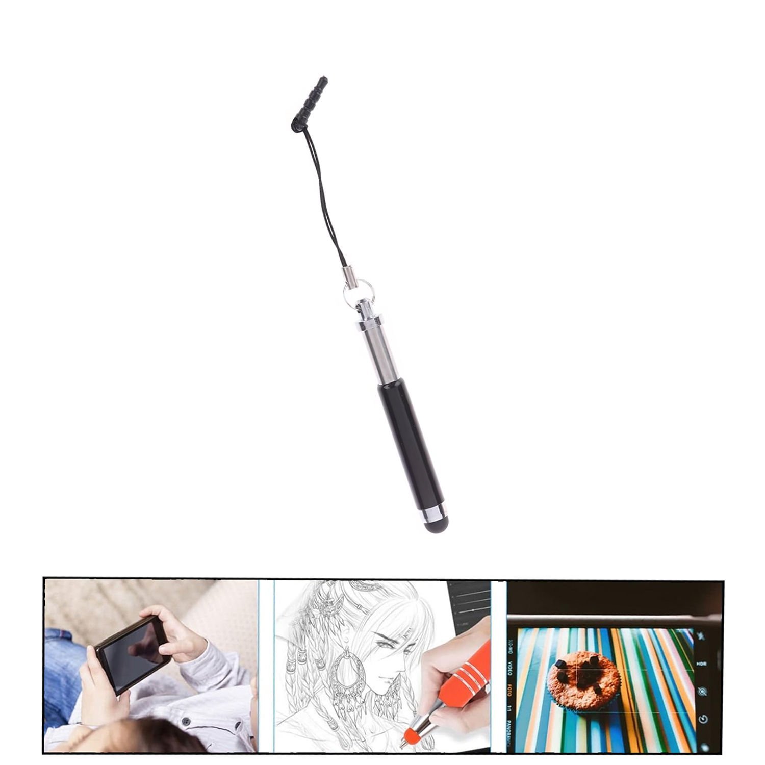 Microcase Universal Tüm Dokunmatik Cihazlarla Uyumlu Akıllı Mini Dokunmatik Kalem 1 Adet AL4649 Siyah