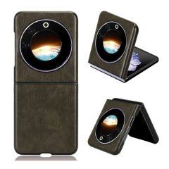 Microcase Tecno Phantom V Flip için Deri Desenli Plastik Koruma Kılıf - AL3156