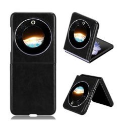 Microcase Tecno Phantom V Flip için Deri Desenli Plastik Koruma Kılıf - AL3156