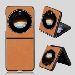 Microcase Tecno Phantom V Flip için Deri Desenli Plastik Koruma Kılıf - AL3156