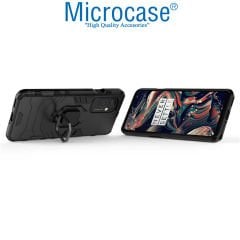 Microcase OnePlus 9 Pro Batman Serisi Yüzük Standlı Armor Kılıf - Siyah