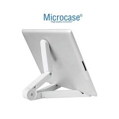 Microcase Samsung Galaxy Tab A9 Plus SM-X210 11 inch Tablet Uyumlu Gri Çanta + Türkçe Bluetooth Klavye + Mouse + Standı - Beyaz AL5163