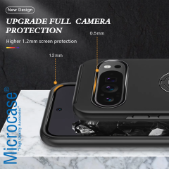 Microcase Google Pixel 9 Pro XL ile Uyumlu Manyetik Mıknatıslı Yüzük Standlı Kılıf-AL5139