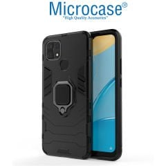 Microcase Oppo A15S Batman Serisi Yüzük Standlı Armor Kılıf - Siyah