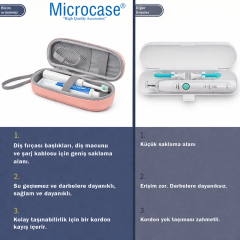 Microcase Şarjlı Diş Fırçaları için Askılıklı Seyahat Saklama Çantası Koruma Kabı Kutusu Pembe 2 ADET AL5571