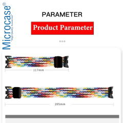 Microcase Xiaomi Mi Band 8/Mi Band 9 ile Uyumlu 205mm Esnek Hasır Örgü Kordon Kayış - KY6553