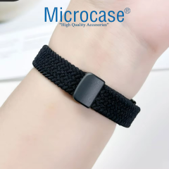 Microcase Xiaomi Mi Band 8/Mi Band 9 ile Uyumlu 205mm Esnek Hasır Örgü Kordon Kayış - KY6553
