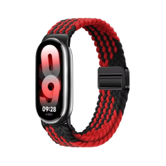Microcase Xiaomi Mi Band 8/Mi Band 9 ile Uyumlu 205mm Esnek Hasır Örgü Kordon Kayış - KY6553