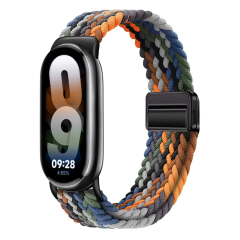 Microcase Xiaomi Mi Band 8/Mi Band 9 ile Uyumlu 205mm Esnek Hasır Örgü Kordon Kayış - KY6553