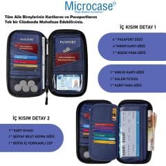 Microcase Unisex Su Geçirmez Çok Amaçlı Seyehat Pasaport Çok Gözlü Organizer Çanta AL4863Y