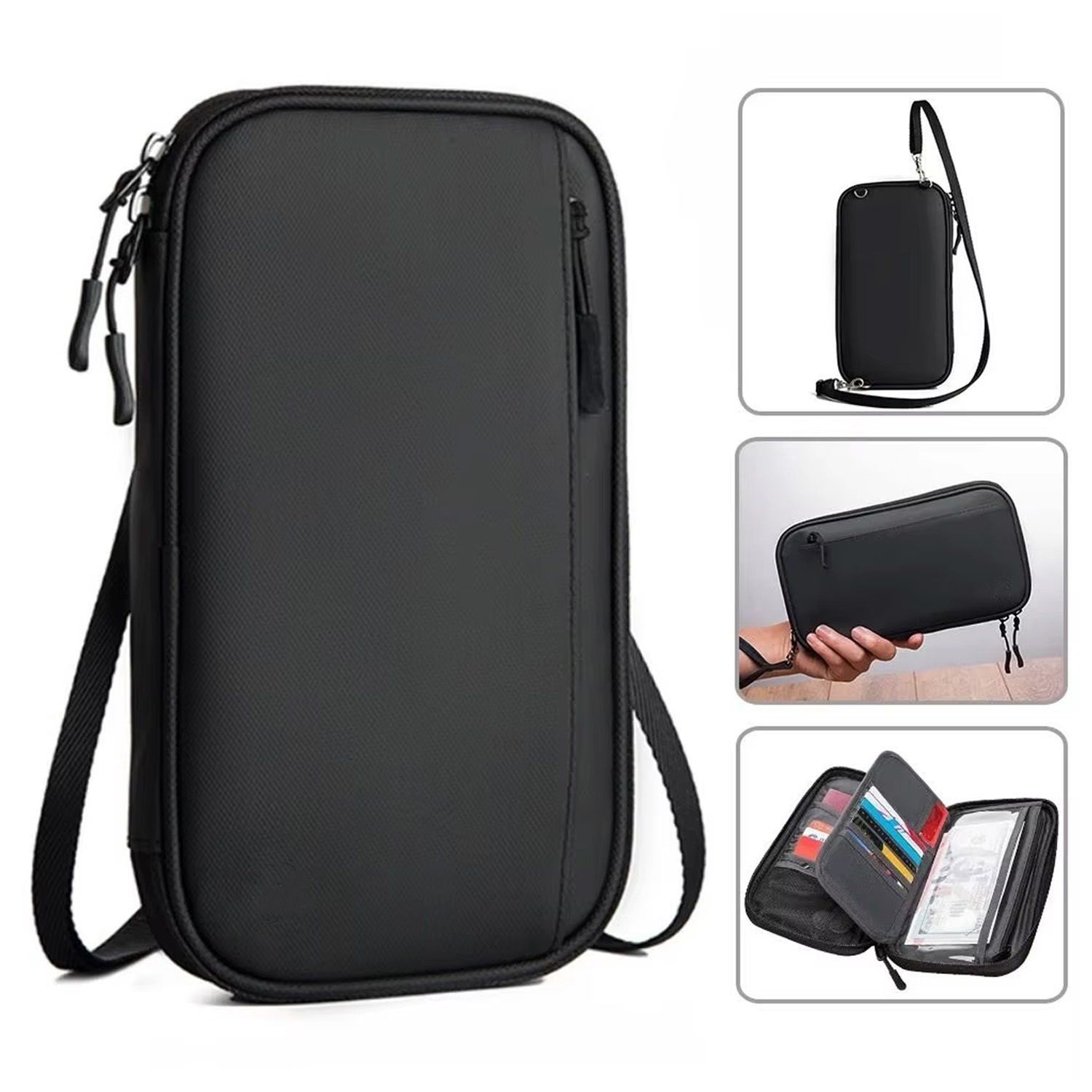 Microcase Unisex Su Geçirmez Çok Amaçlı Seyehat Pasaport Çok Gözlü Organizer Çanta AL4863Y