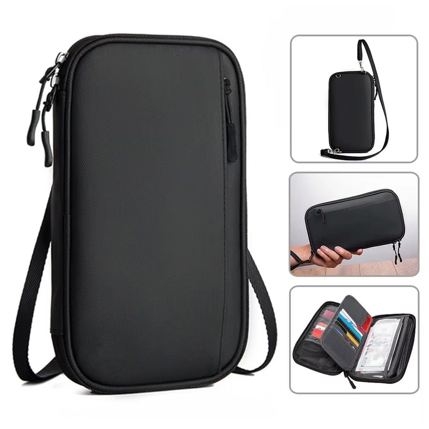 Microcase Unisex Su Geçirmez Çok Amaçlı Seyehat Pasaport Çok Gözlü Organizer Çanta AL4863Y