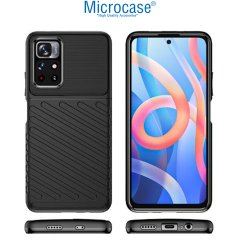 Microcase Xiaomi Poco X3 GT Thunder Serisi Darbeye Dayanıklı Silikon Kılıf - Siyah