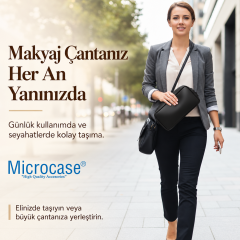 Microcase Su Geçirmez 6 Bölmeli Çift Fermuarlı Makyaj ve Kozmetik Çantası AL5421