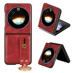 Microcase Tecno Phantom V Flip için Askılıklı Deri Kaplama Kılıf - AL4271