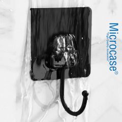 Microcase Güçlü Plastik Yapışkanlı Banyo Mutfak Eşya Havlu Vb Ürün Askılığı Siyah -AL4466 2 Adet