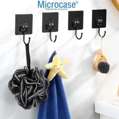 Microcase Güçlü Plastik Yapışkanlı Banyo Mutfak Eşya Havlu Vb Ürün Askılığı Siyah -AL4466 2 Adet