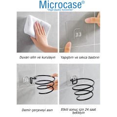 Microcase  Yapışkanlı  Spiral Yaylı Saç Kurutma Fön Makinası Tutucu Askılığı -AL4816