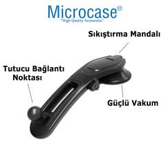 Microcase Torpido Üstü Vantuzlu Manyetik  Araç İçi Telefon Tutucu-AL4601 Siyah