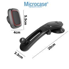 Microcase Torpido Üstü Vantuzlu Manyetik  Araç İçi Telefon Tutucu-AL4601 Siyah