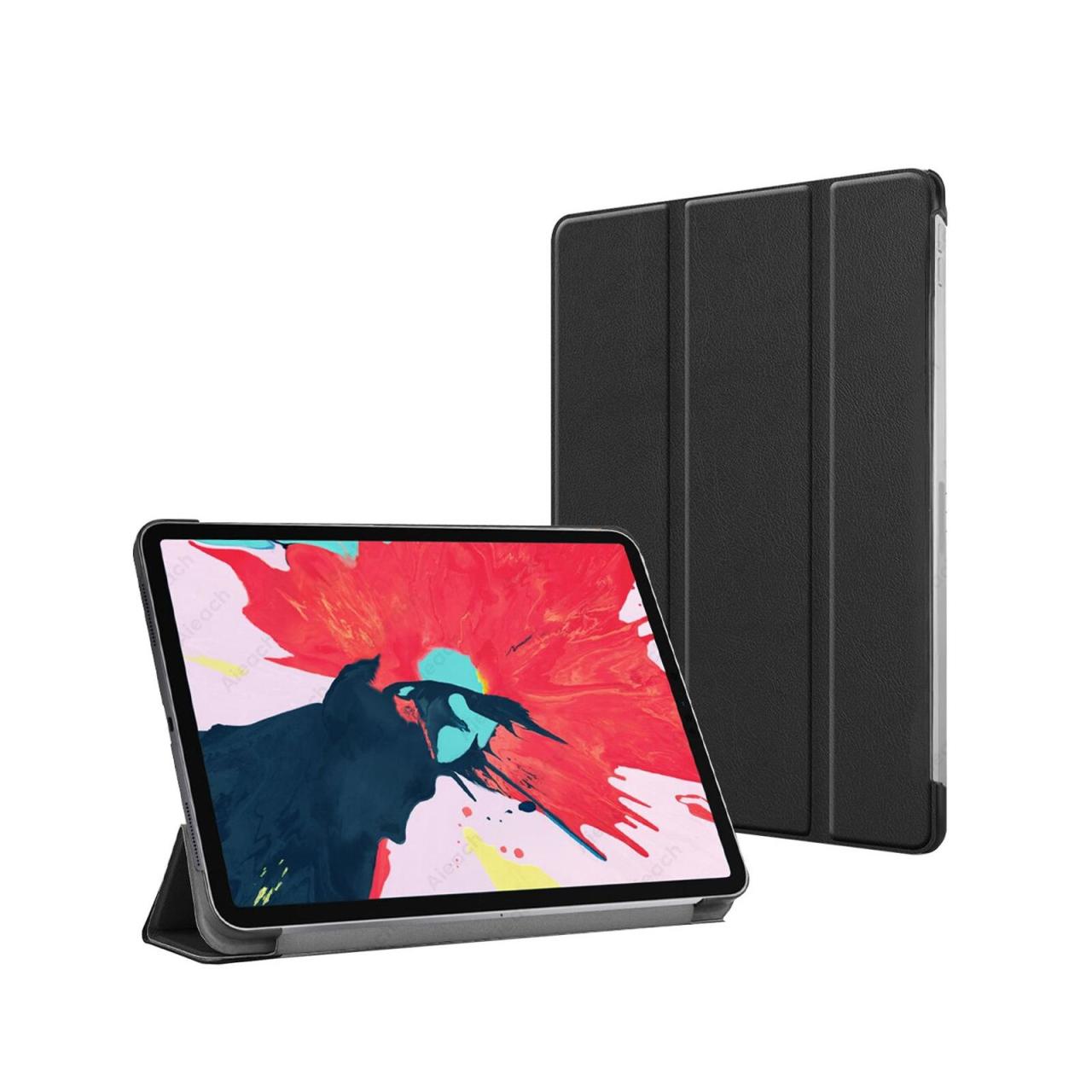 Microcase iPad Pro 12.9 2021 5.Nesil Delüx Leather Standlı Kılıf - Siyah