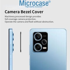 Microcase Xiaomi Redmi Note 12 Pro (Global) Kamera Lens Koruma Halkası - Kapalı Tasarım Siyah AL3401