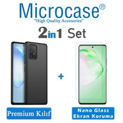 Microcase Samsung Galaxy A91 Premium Matte Silikon Kılıf + Nano Esnek Ekran Koruma Filmi