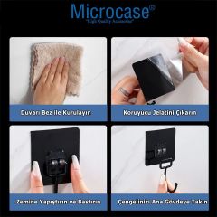 Microcase Güçlü Plastik Yapışkanlı Banyo Mutfak Eşya Havlu Vb Ürün Aslılığı Siyah -AL4466 5 Adet