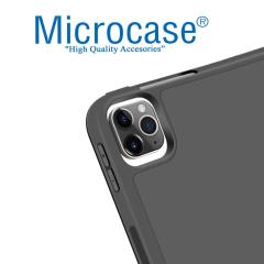 Microcase iPad Pro 12.9 2021 5.Nesil Kalem Koymalı Standlı Deri Kılıf -Siyah