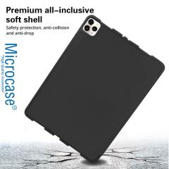 Microcase iPad Pro 12.9 2021 5.Nesil Kalem Koymalı Standlı Deri Kılıf -Siyah