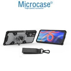 Microcase Xiaomi Redmi Note 11 / 11S Global 2022 Capsule Serisi Kayış Askılı Yüzük Standlı Armor Kılıf - AL8119