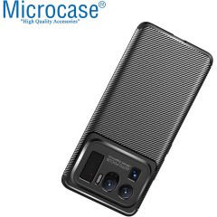 Microcase Xiaomi Mi 11 Ultra Maxy Serisi Carbon Fiber Silikon Kılıf - Siyah AL3413