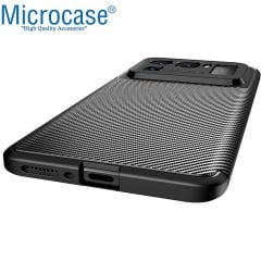 Microcase Xiaomi Mi 11 Ultra Maxy Serisi Carbon Fiber Silikon Kılıf - Siyah AL3413