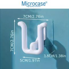 Microcase Güçlü Plastik Yapışkanlı Banyo Hol vb. Alan için Terlik Askılığı AL4469-2 Adet Beyaz