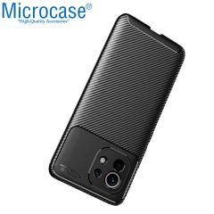 Microcase Xiaomi Mi 11 Ultra Maxy Serisi Carbon Fiber Silikon Kılıf - Siyah AL3413