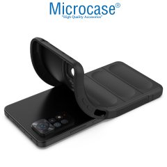 Microcase Xiaomi Redmi Note 11S Global 2022 Luna Serisi Köşe Korumalı Sert Rubber Kılıf - Siyah