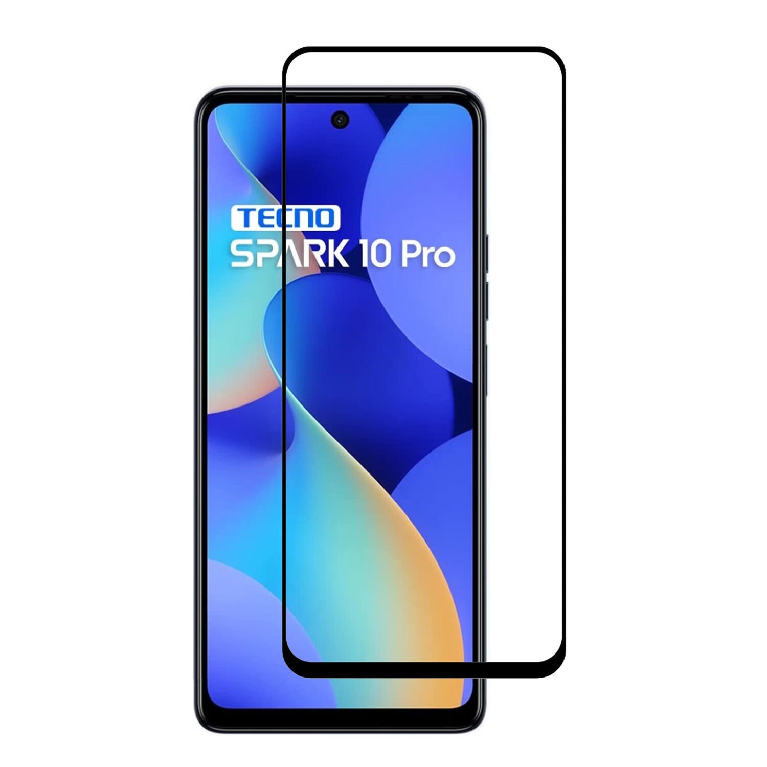 Microcase Tecno Spark 10 Pro Tam Kaplayan Çerçeveli Tempered Ekran Koruyucu - Siyah AL3276