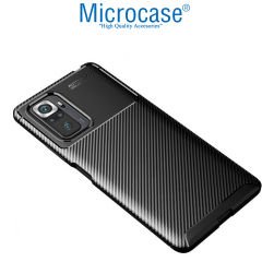 Microcase Xiaomi Redmi Note 11 SE/Redmi Note 10 5G Maxy Serisi Carbon Fiber Silikon Kılıf - Siyah AL3413