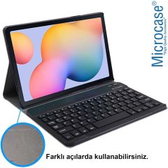 Microcase Poco Pad 12.1 inch Tablet Uyumlu Bluetooth Klavyeli Standlı Kılıf - BKK16