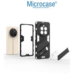 Microcase  Realme 12 Pro  Matrix Serisi Armor Standlı Perfect Koruma Kılıf - Siyah Al3416