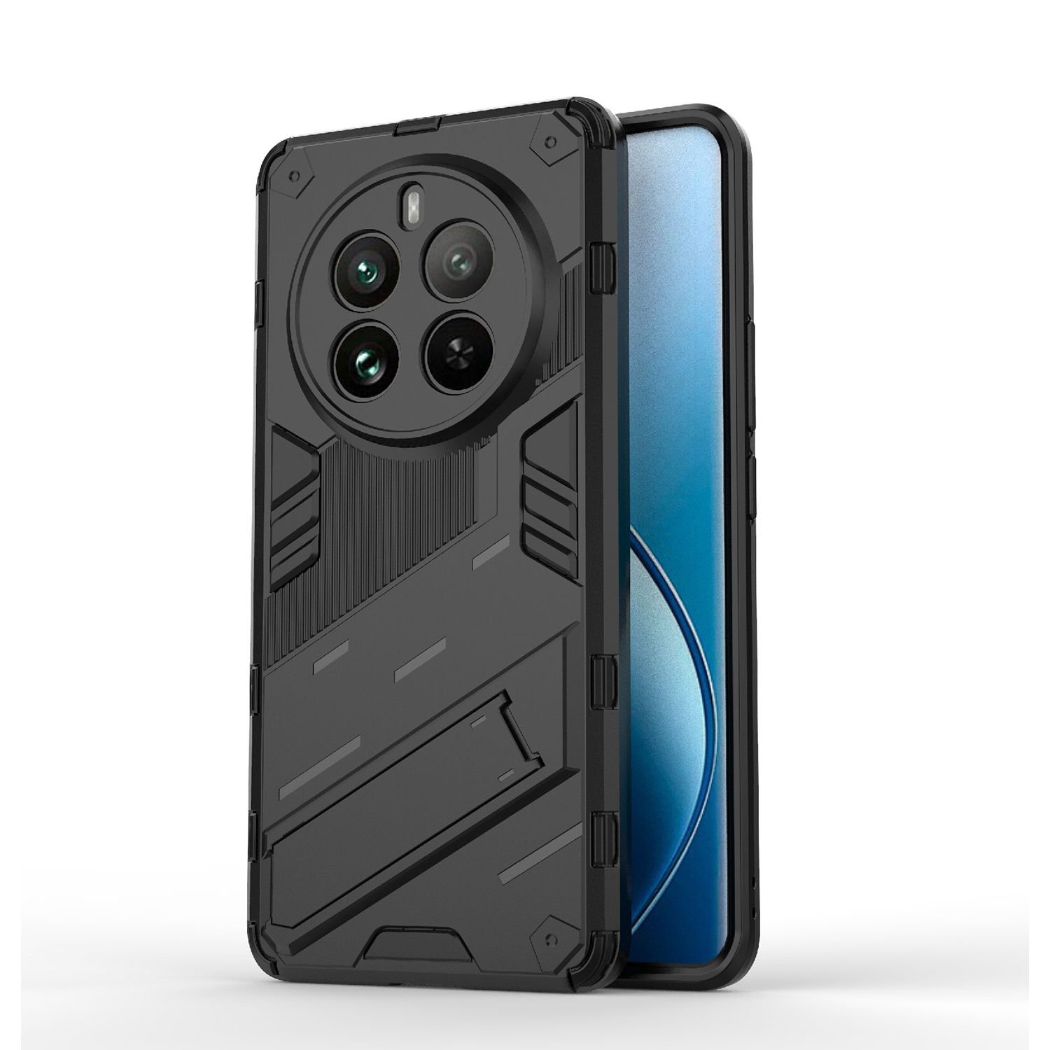 Microcase  Realme 12 Pro  Matrix Serisi Armor Standlı Perfect Koruma Kılıf - Siyah Al3416